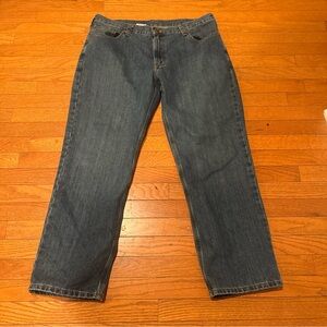 Carhartt Mens Blue Relaxed Fit 5 Pocket Denim Straight Jeans Size 38x30 BD1483-